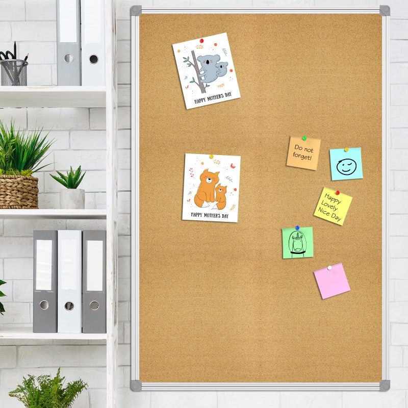 Lockways Cork Board Bulletin Board, Double Sided Corkboard 36" x 24", Wall-Mounted Aluminum Framed Message Presentation Notice Board 3 x 2 - Image 5